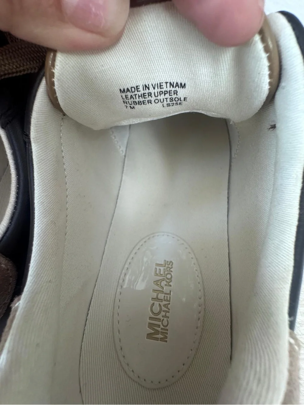 Michael Kors Brown and Tan Leather Low-Top Sneakers